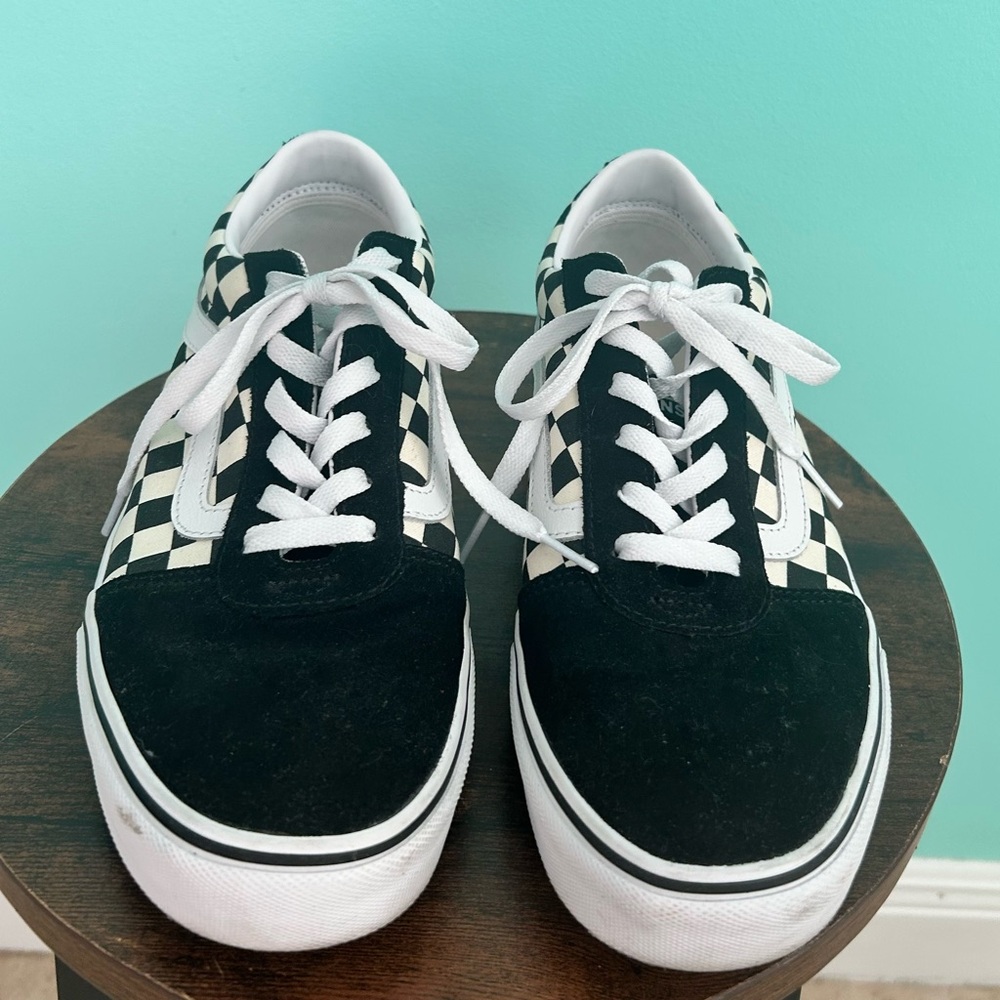 Women's Vans Old Skool Classic Black White Checkered Skateboard Shoes size 11